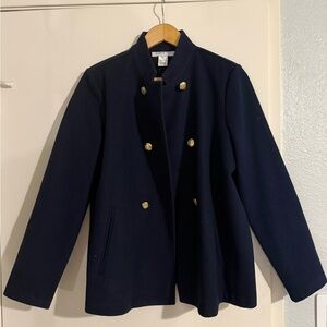 Classic Navy Double-Breasted Pea Coat